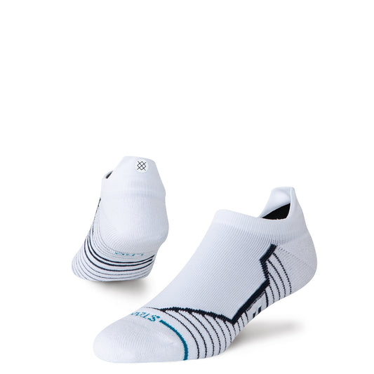 Medium Performance Golf Tab Socks - Ribbed White