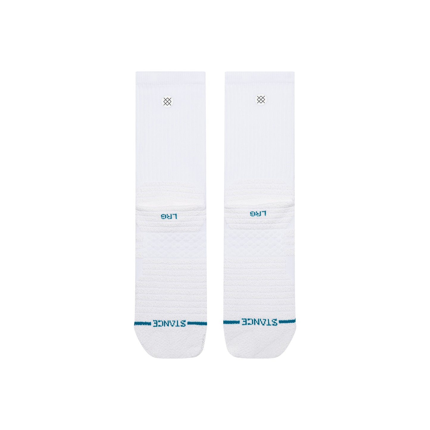 Fusion Grip Crew Socks - White