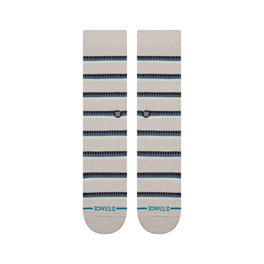 MULTISTRIPE RIBBED GREY CREW SOCKS