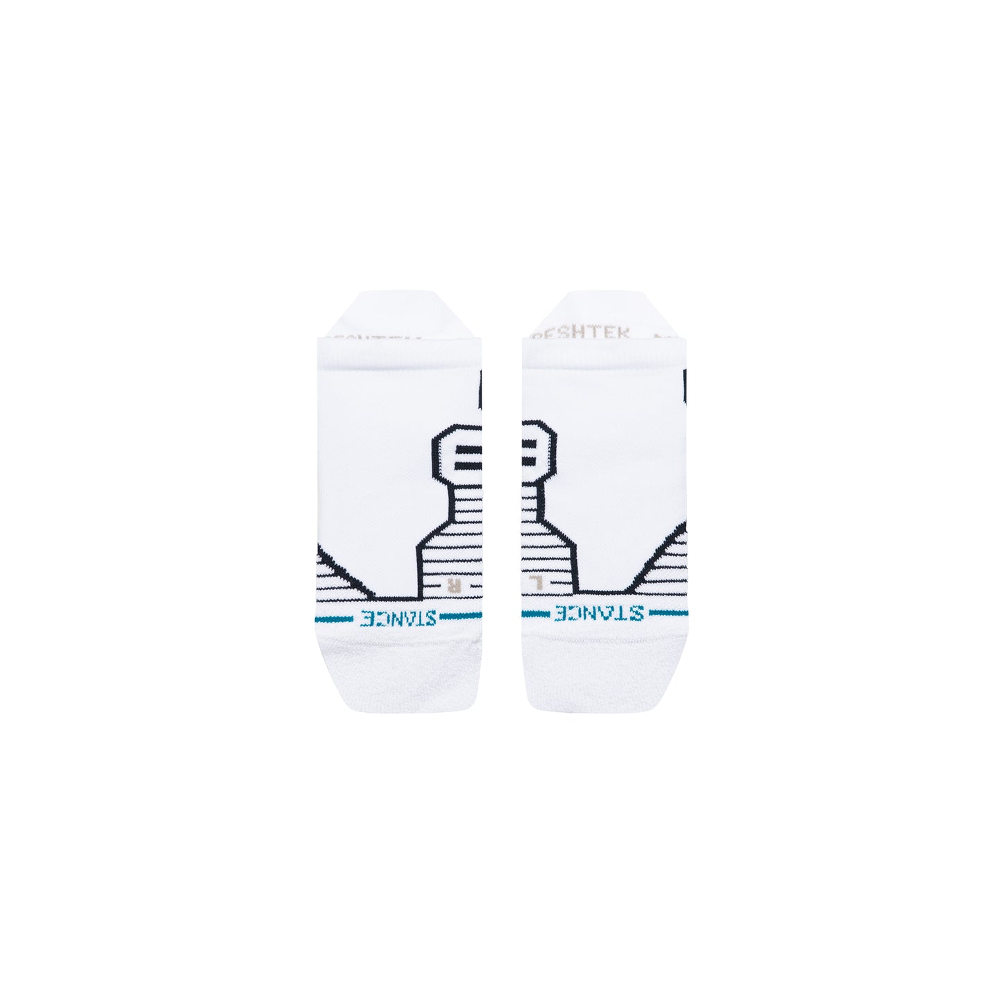 Medium Performance Golf Tab Socks - Ribbed White