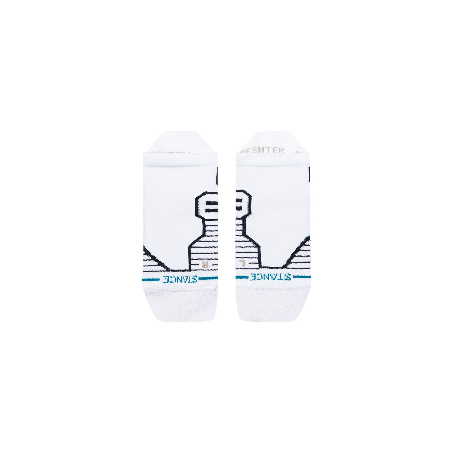 Medium Performance Golf Tab Socks - Ribbed White