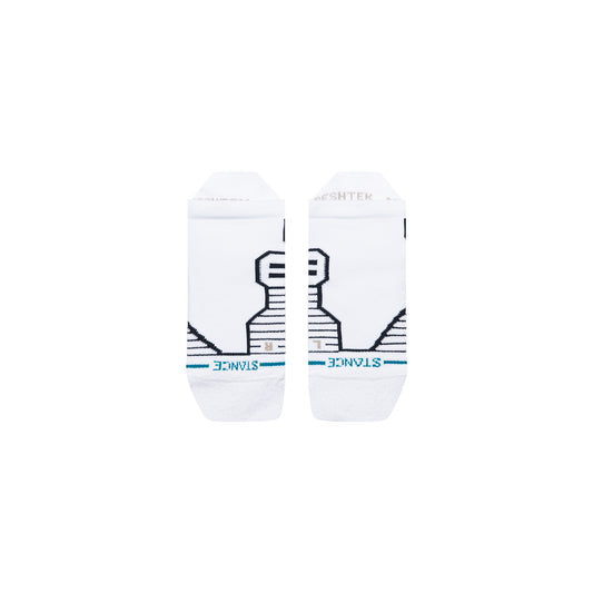 Medium Performance Golf Tab Socks - Ribbed White