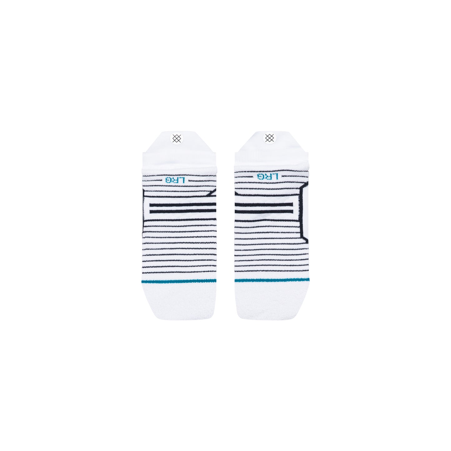 Medium Performance Golf Tab Socks - Ribbed White