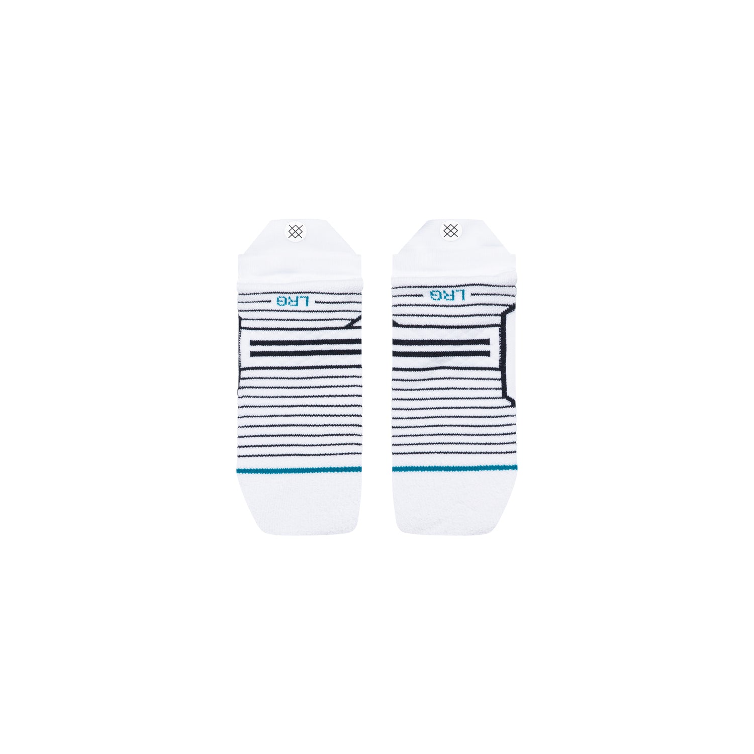 Medium Performance Golf Tab Socks - Ribbed White