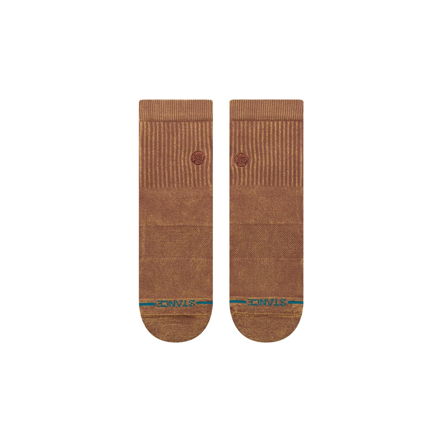 Icon Washed Quarter Socks - Brown