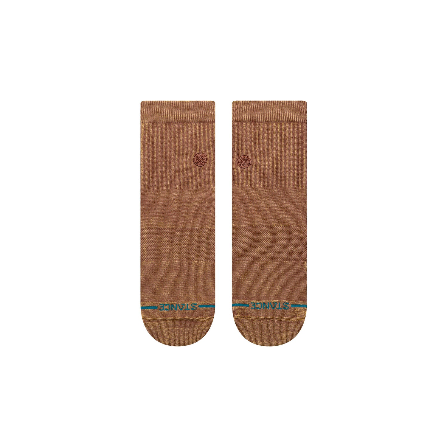 Icon Washed Quarter Socks - Brown