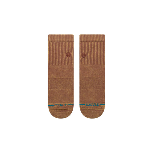 Icon Washed Quarter Socks - Brown