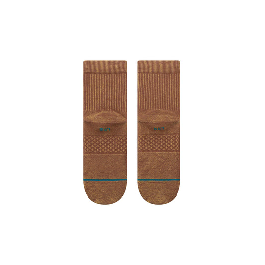 Icon Washed Quarter Socks - Brown