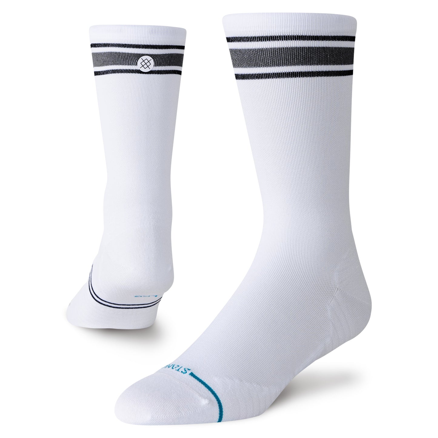 Performance Crew Socks - Boyd White / Black