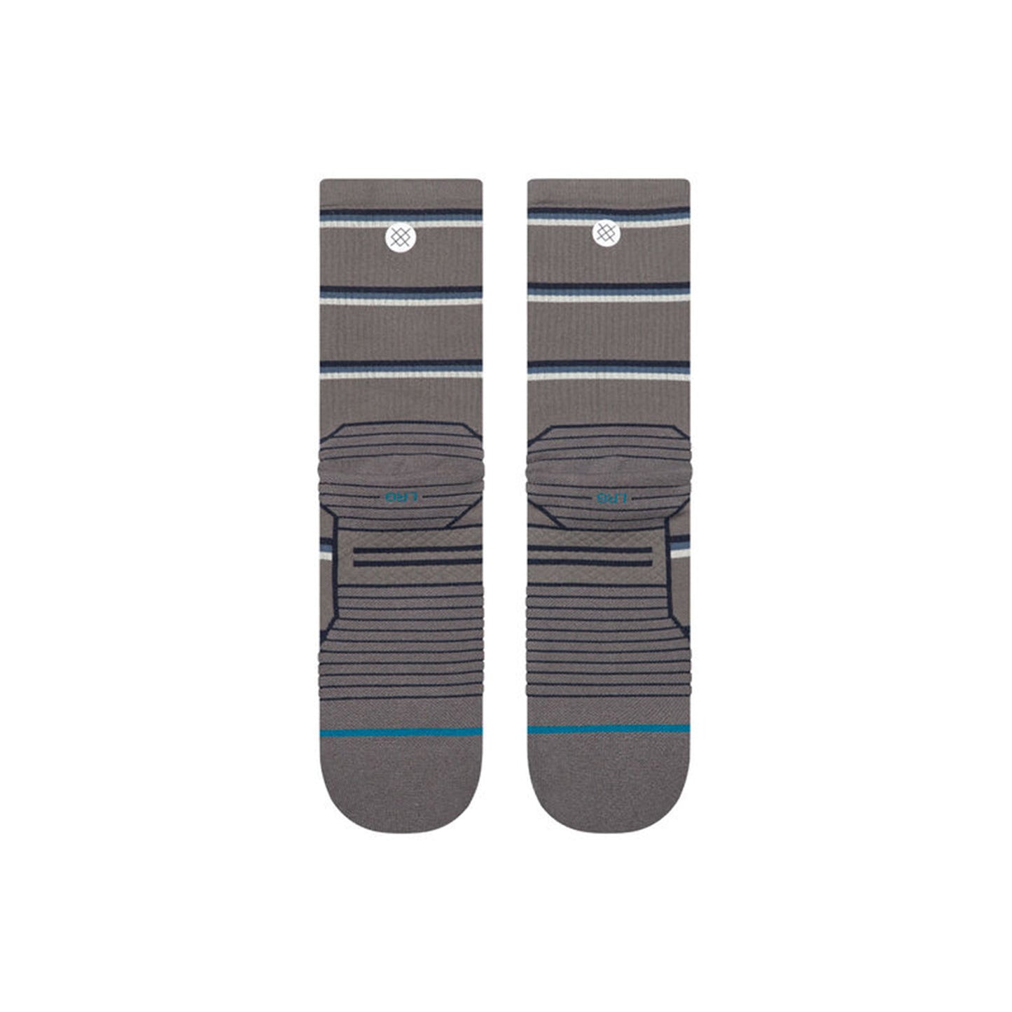 LIGHT PERFORMANCE CREW SOCKS - MULTISTRIPE RIBBED GREY