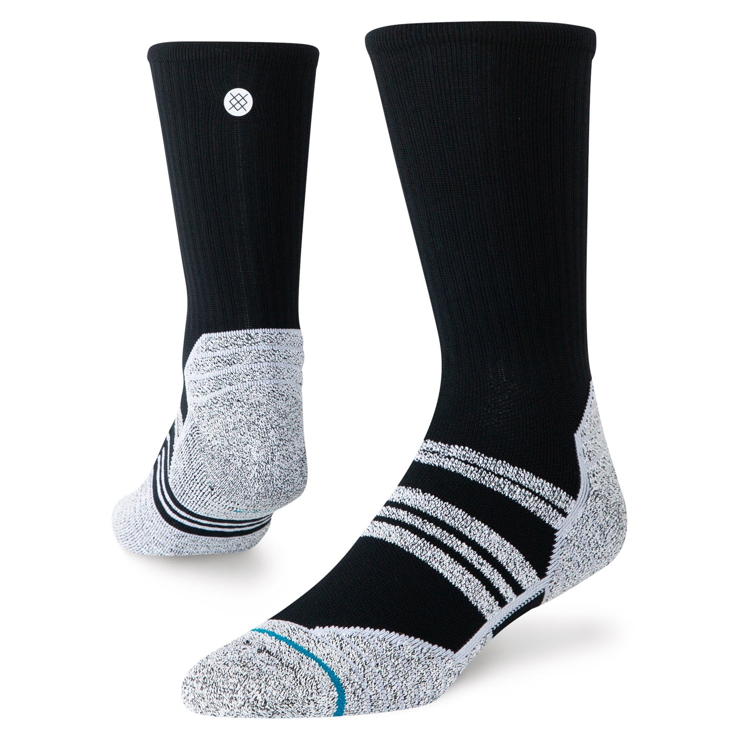 Fusion Grip Crew Socks - Black