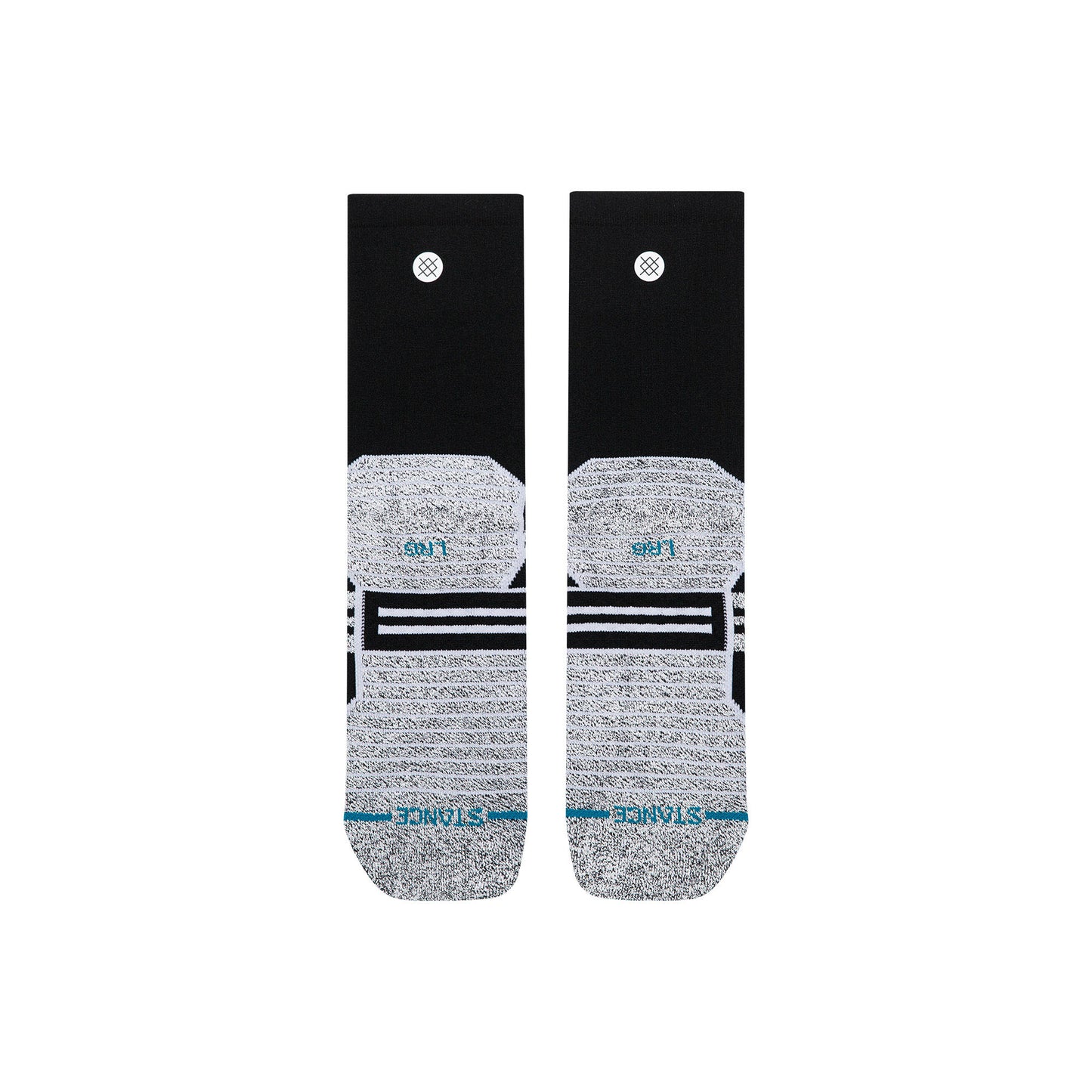 Fusion Grip Crew Socks - Black