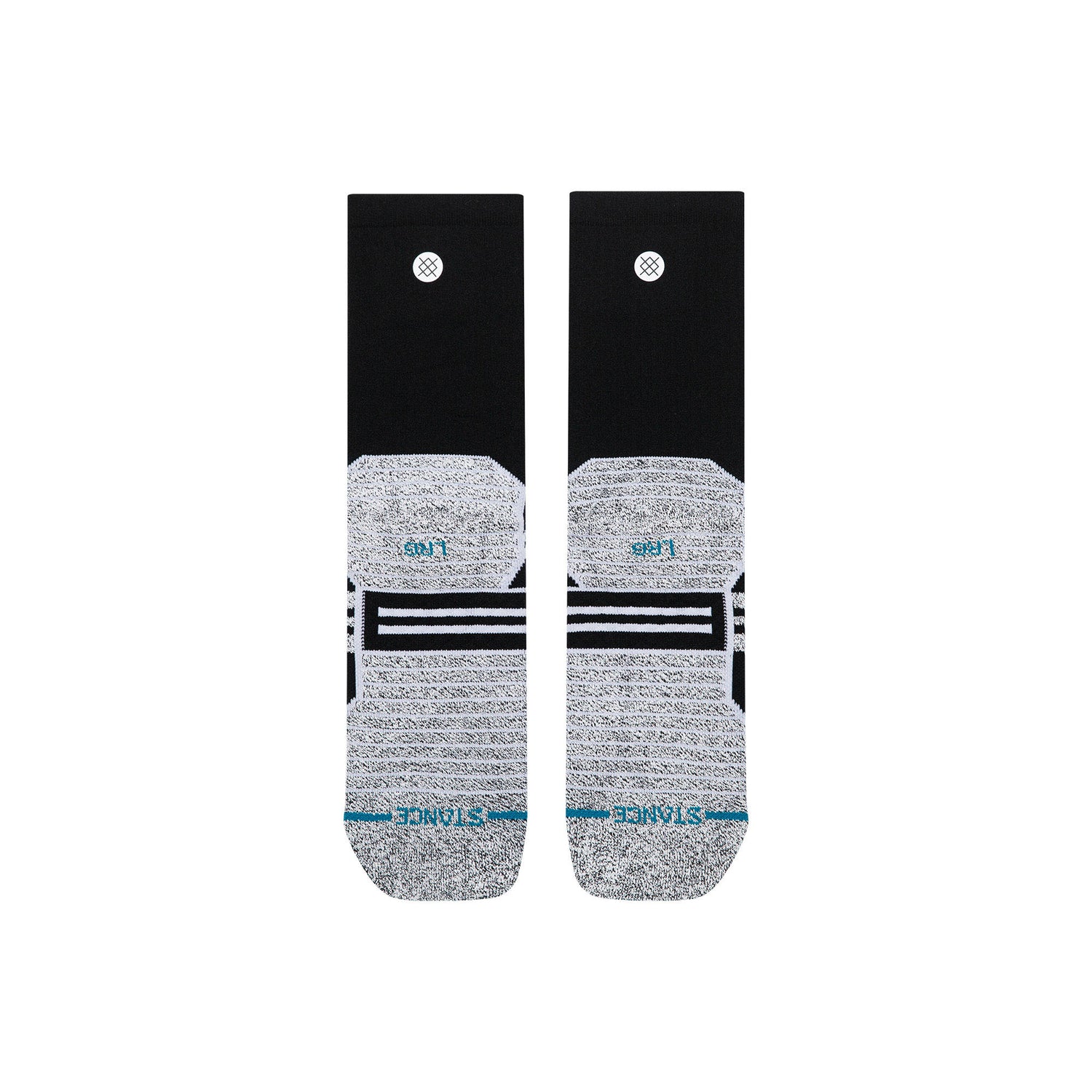 Fusion Grip Crew Socks - Black