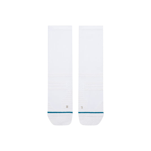 Fusion Grip Crew Socks - White