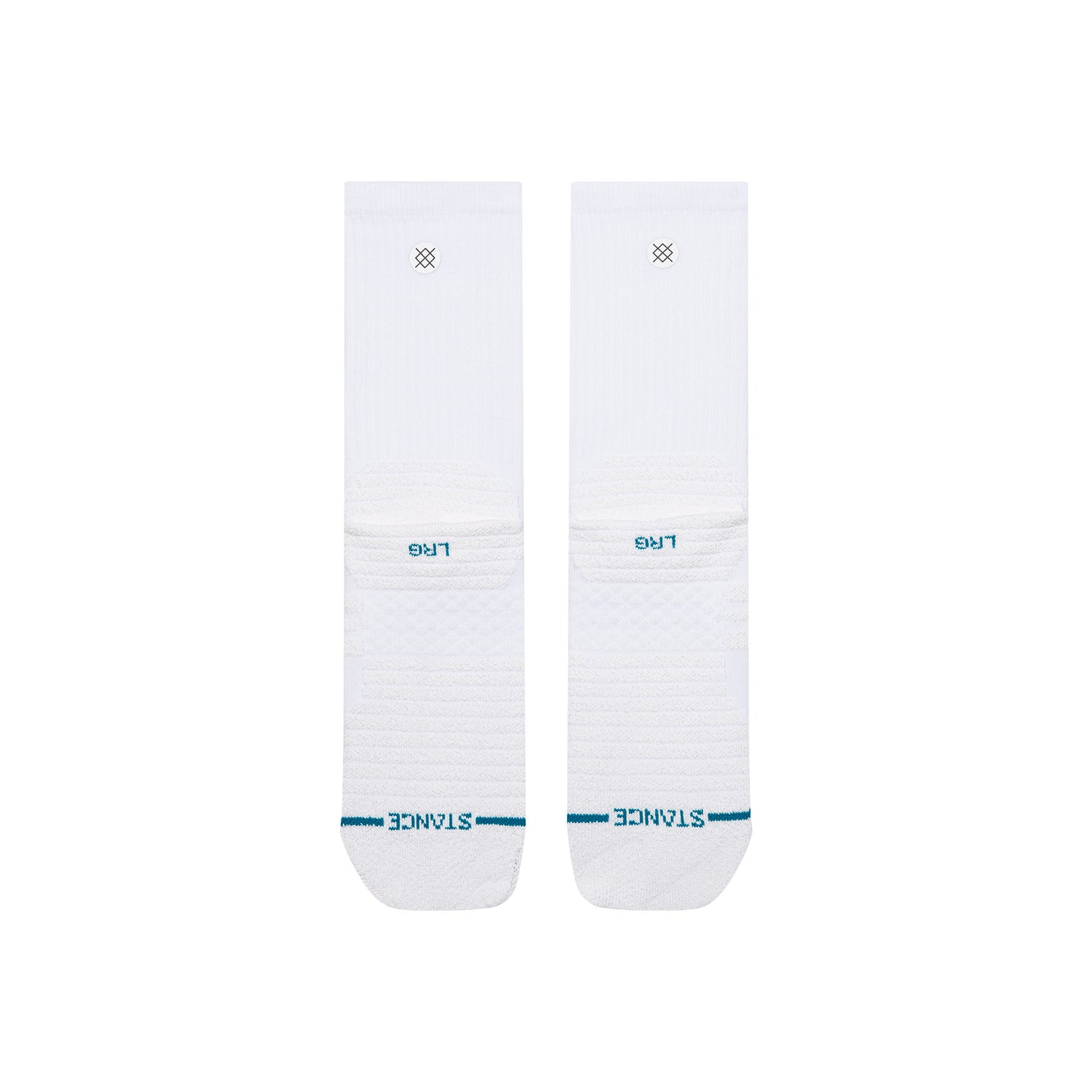 Fusion Grip Crew Socks - White