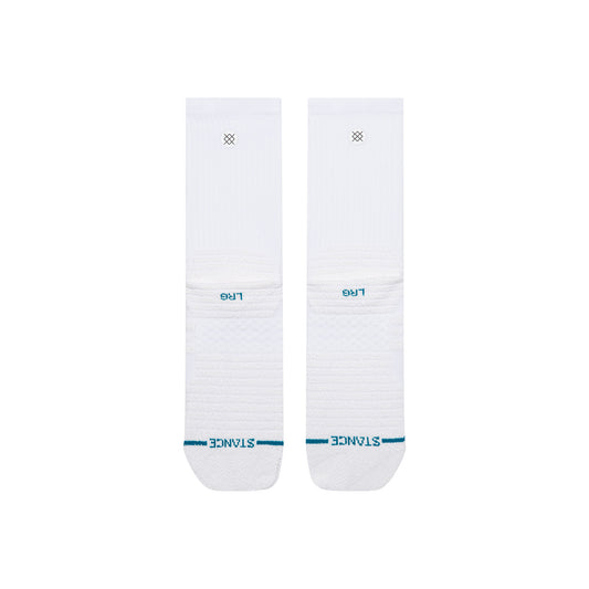 Fusion Grip Crew Socks - White