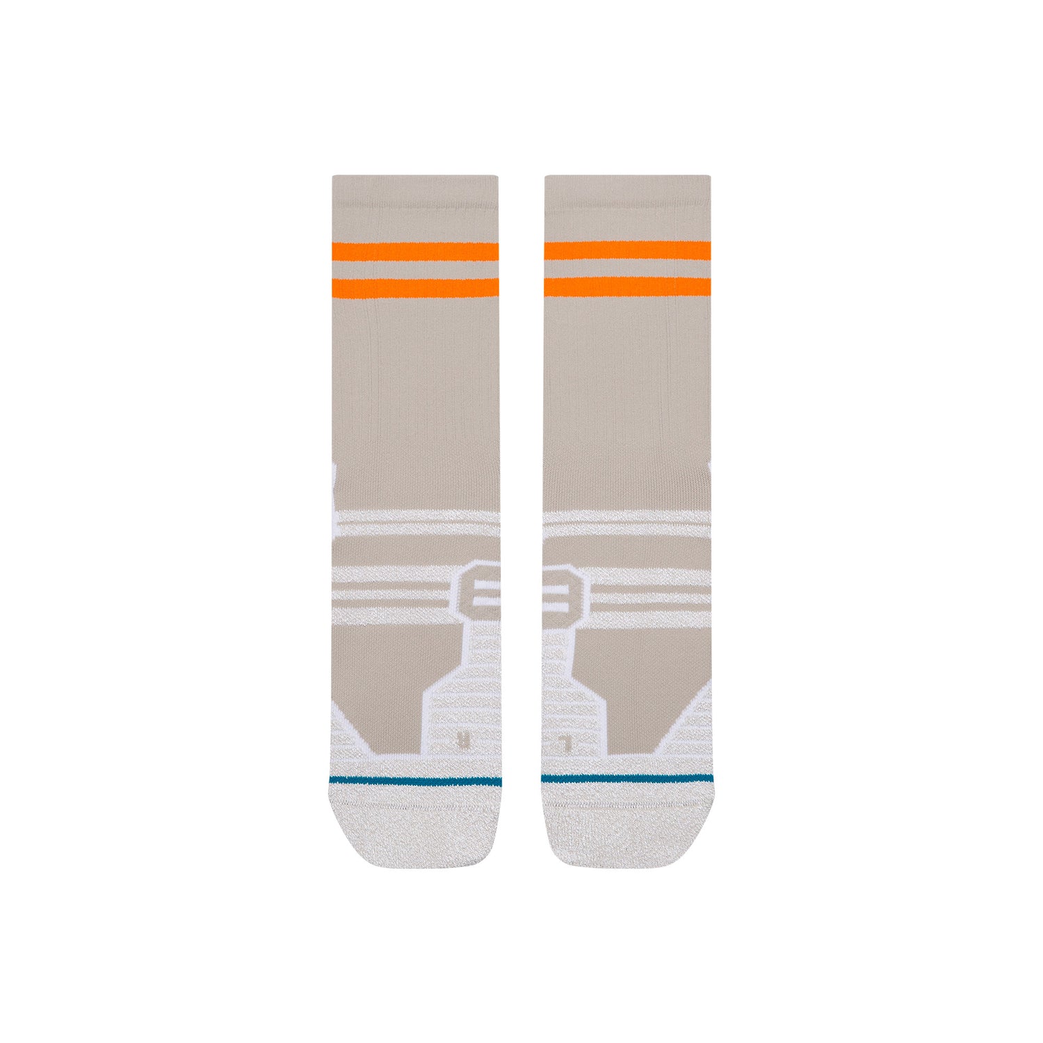 Fusion Grip Crew Socks - Splatter Light Grey