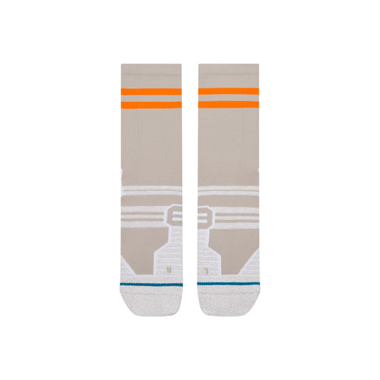 Fusion Grip Crew Socks - Splatter Light Grey