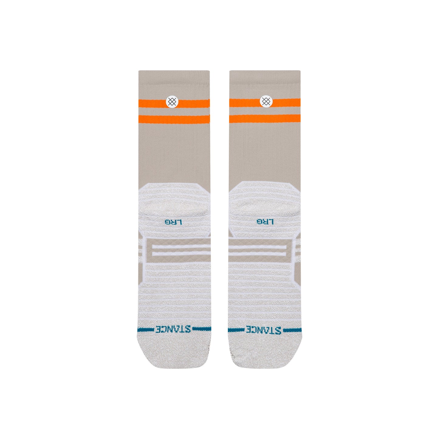 Fusion Grip Crew Socks - Splatter Light Grey