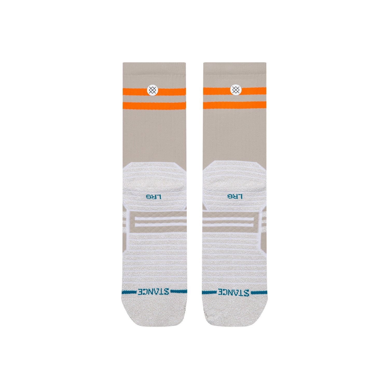 Fusion Grip Crew Socks - Splatter Light Grey