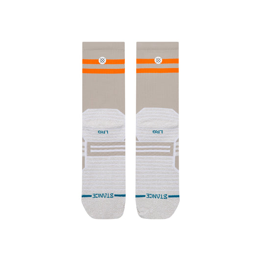 Fusion Grip Crew Socks - Splatter Light Grey