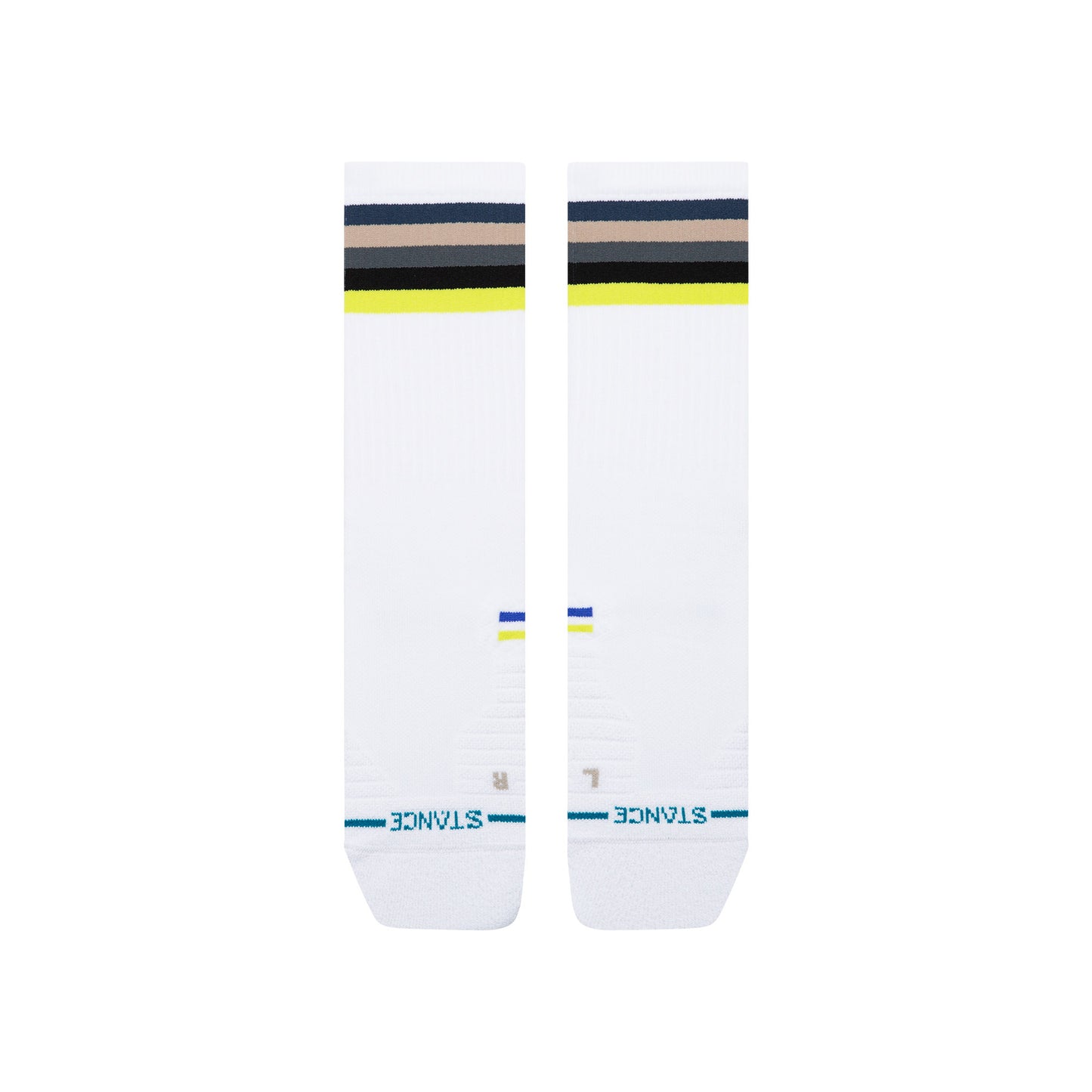 Medium Performance Golf Crew Socks - Line Up Ribbed White