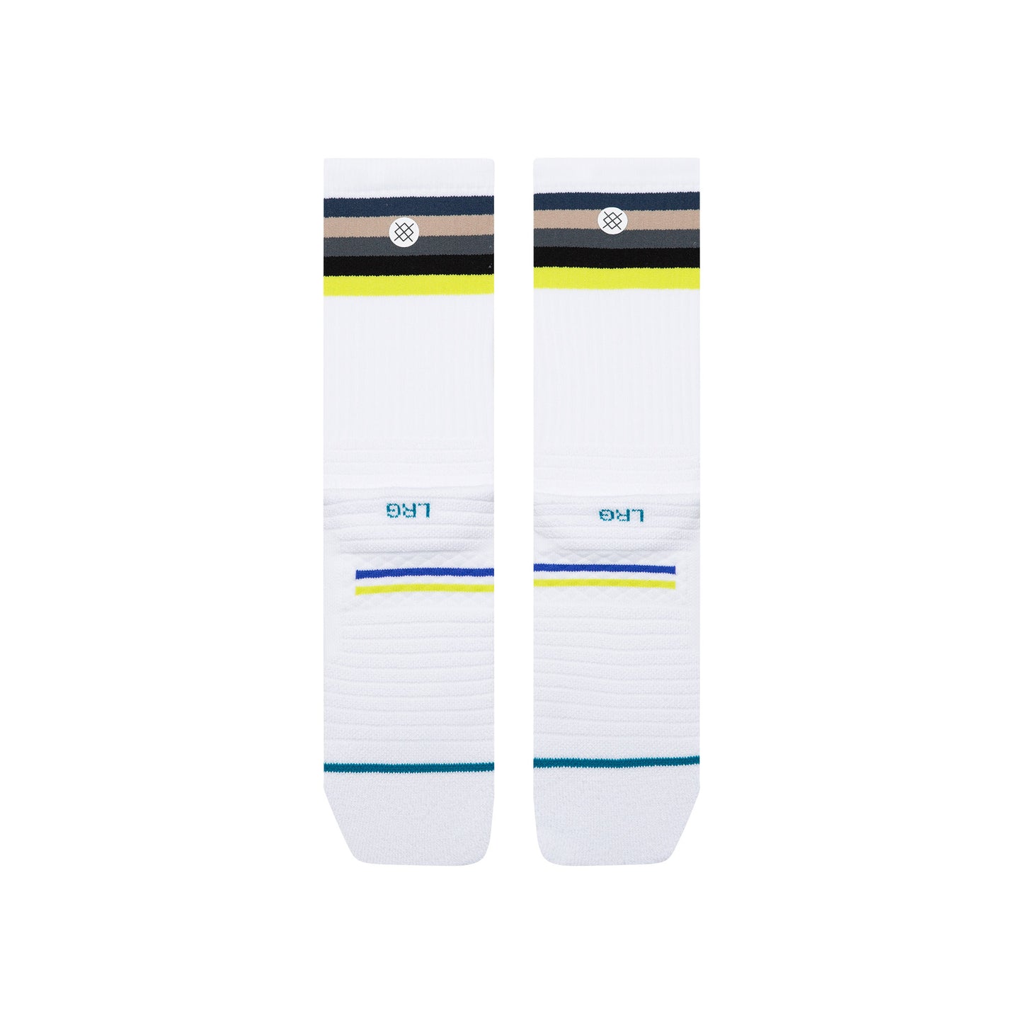 Medium Performance Golf Crew Socks - Line Up Ribbed White