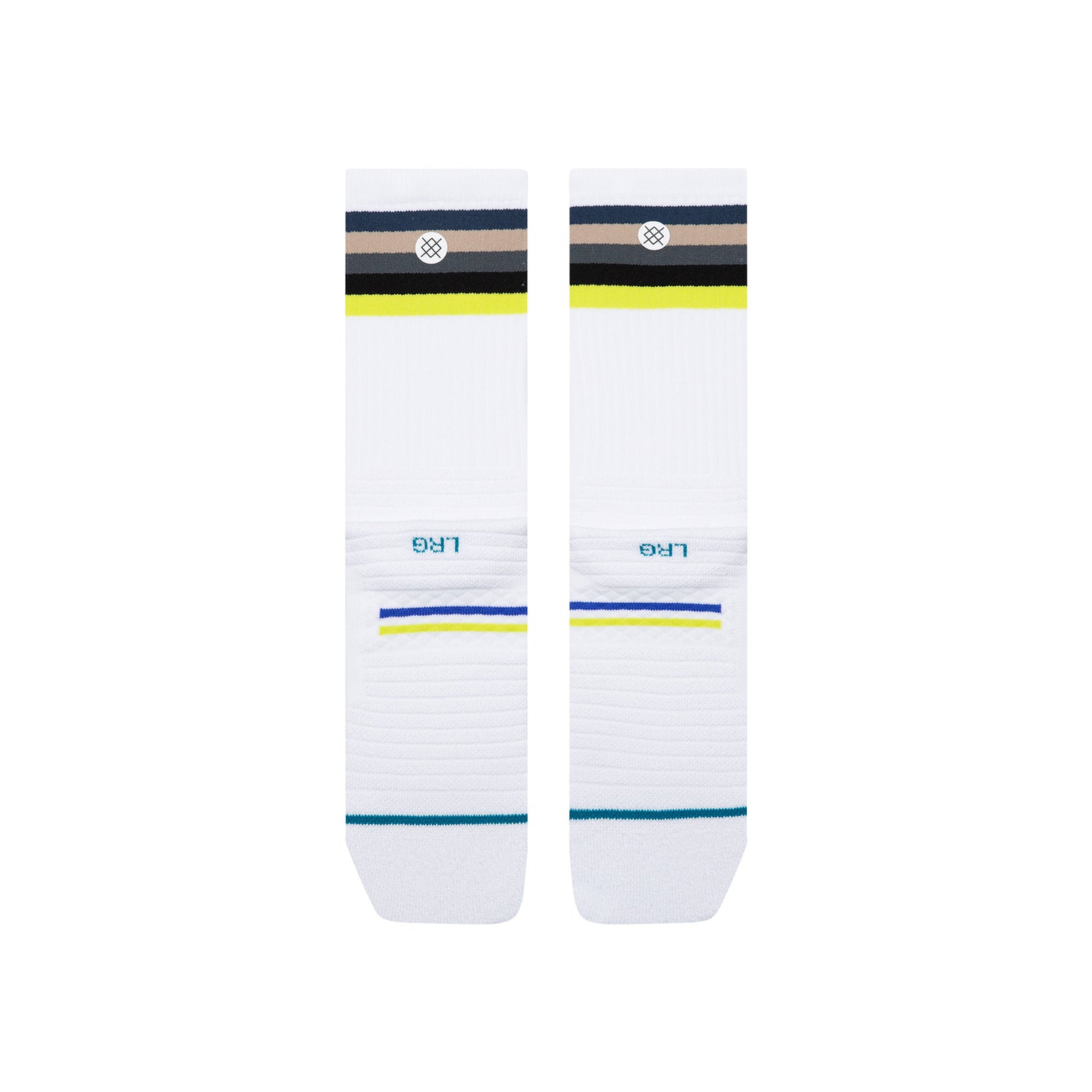 Medium Performance Golf Crew Socks - Line Up Ribbed White