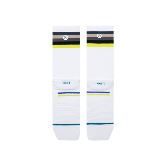 Medium Performance Golf Crew Socks - Line Up Ribbed White