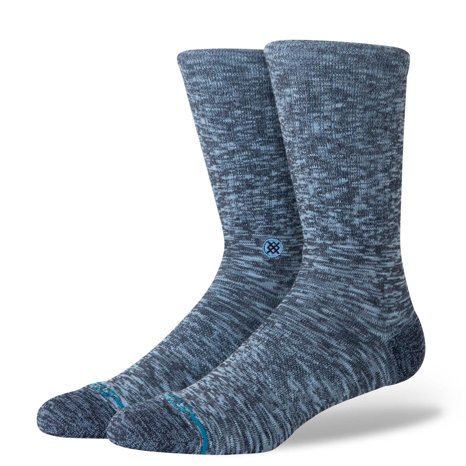 Slub Crew Socks - Navy