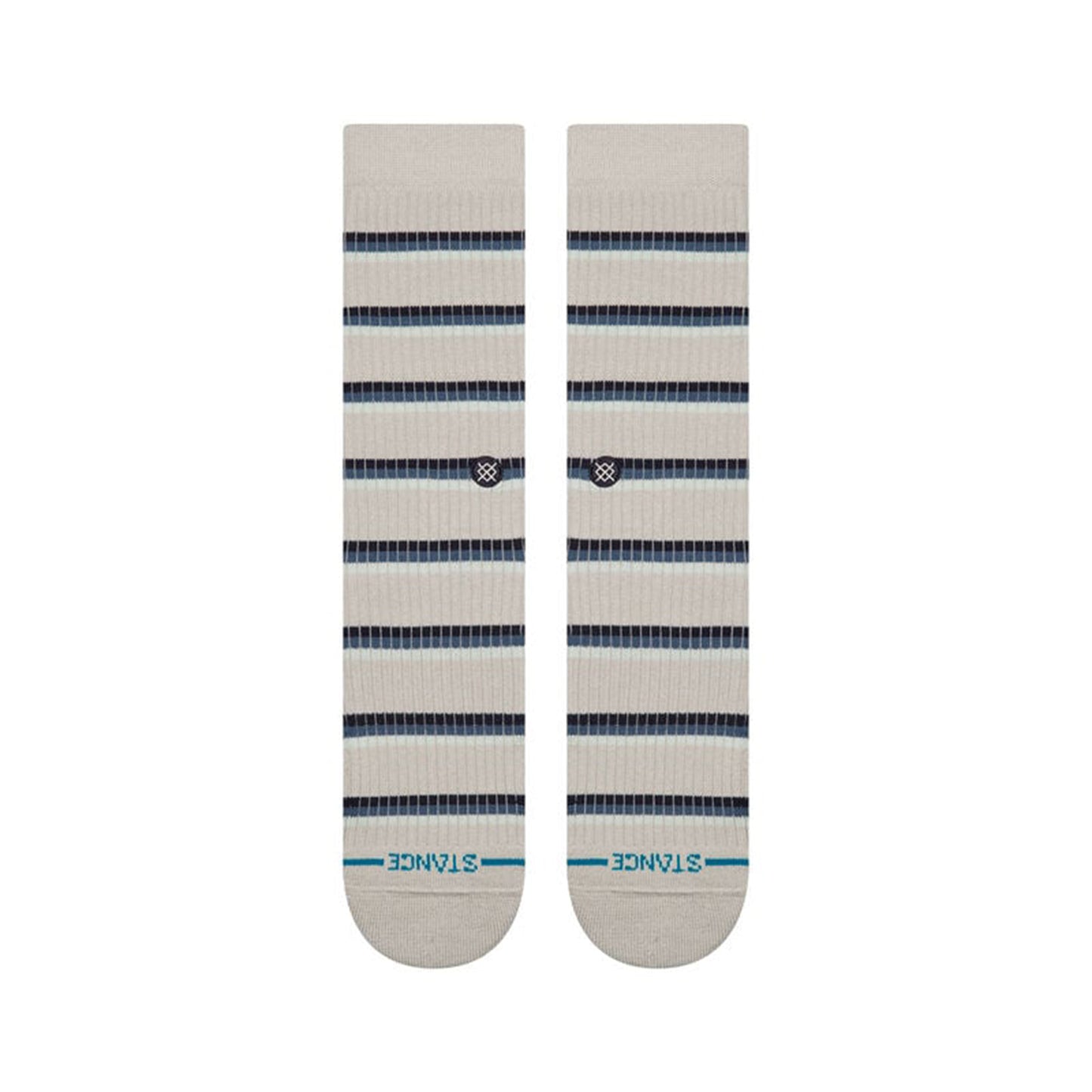MULTISTRIPE RIBBED GREY CREW SOCKS