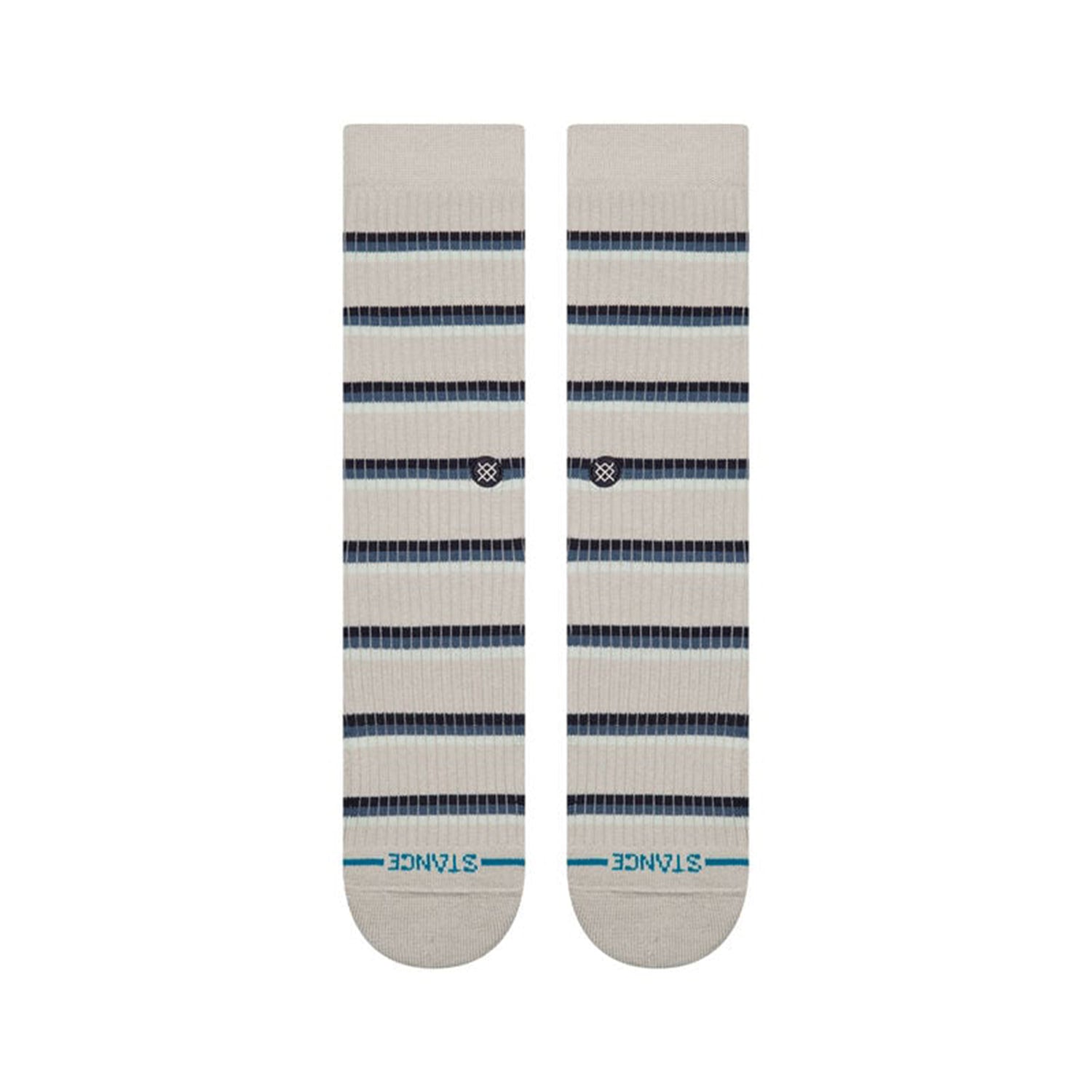 MULTISTRIPE RIBBED GREY CREW SOCKS
