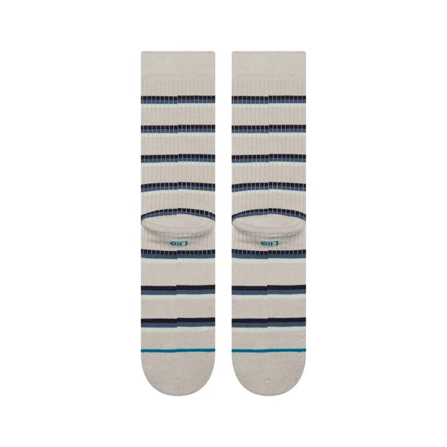 MULTISTRIPE RIBBED GREY CREW SOCKS