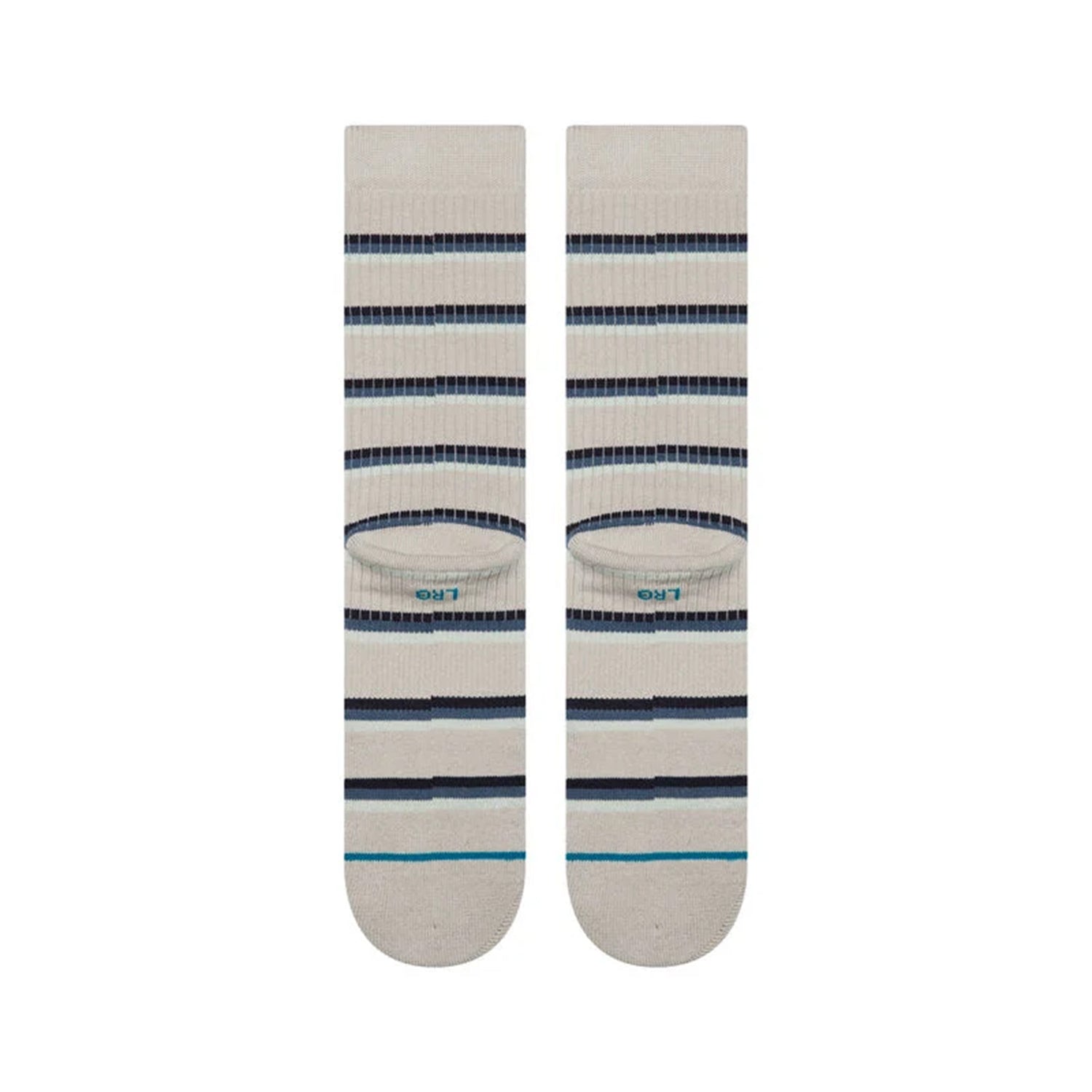 MULTISTRIPE RIBBED GREY CREW SOCKS