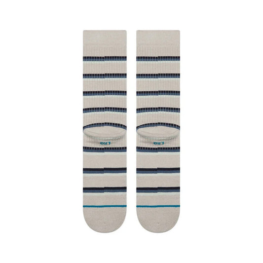 MULTISTRIPE RIBBED GREY CREW SOCKS