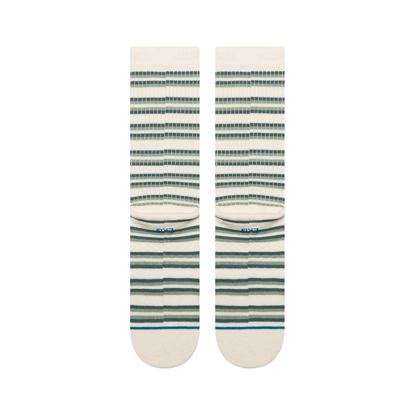 Multistripe Ribbed Crew Socks - Iceberg