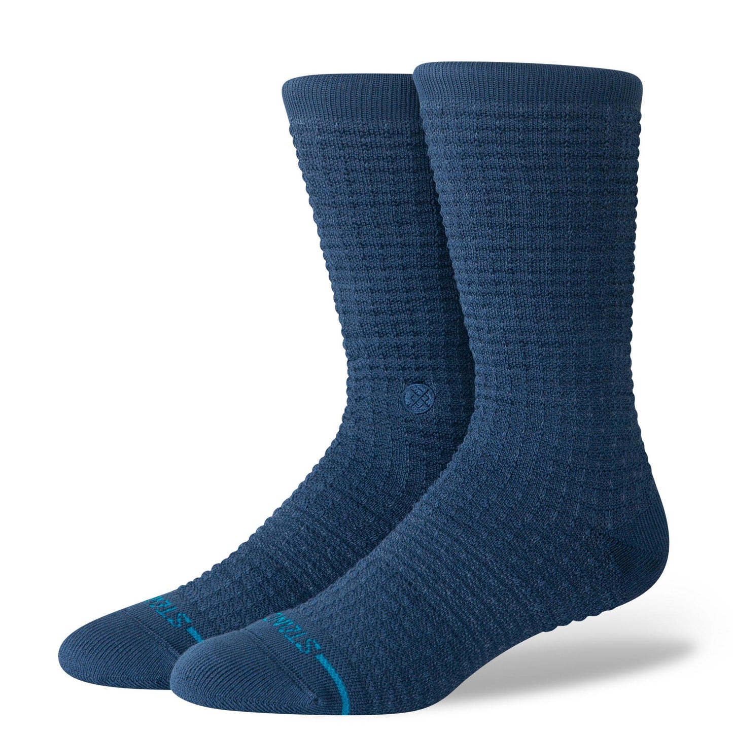 Waffle Crew Socks - Navy