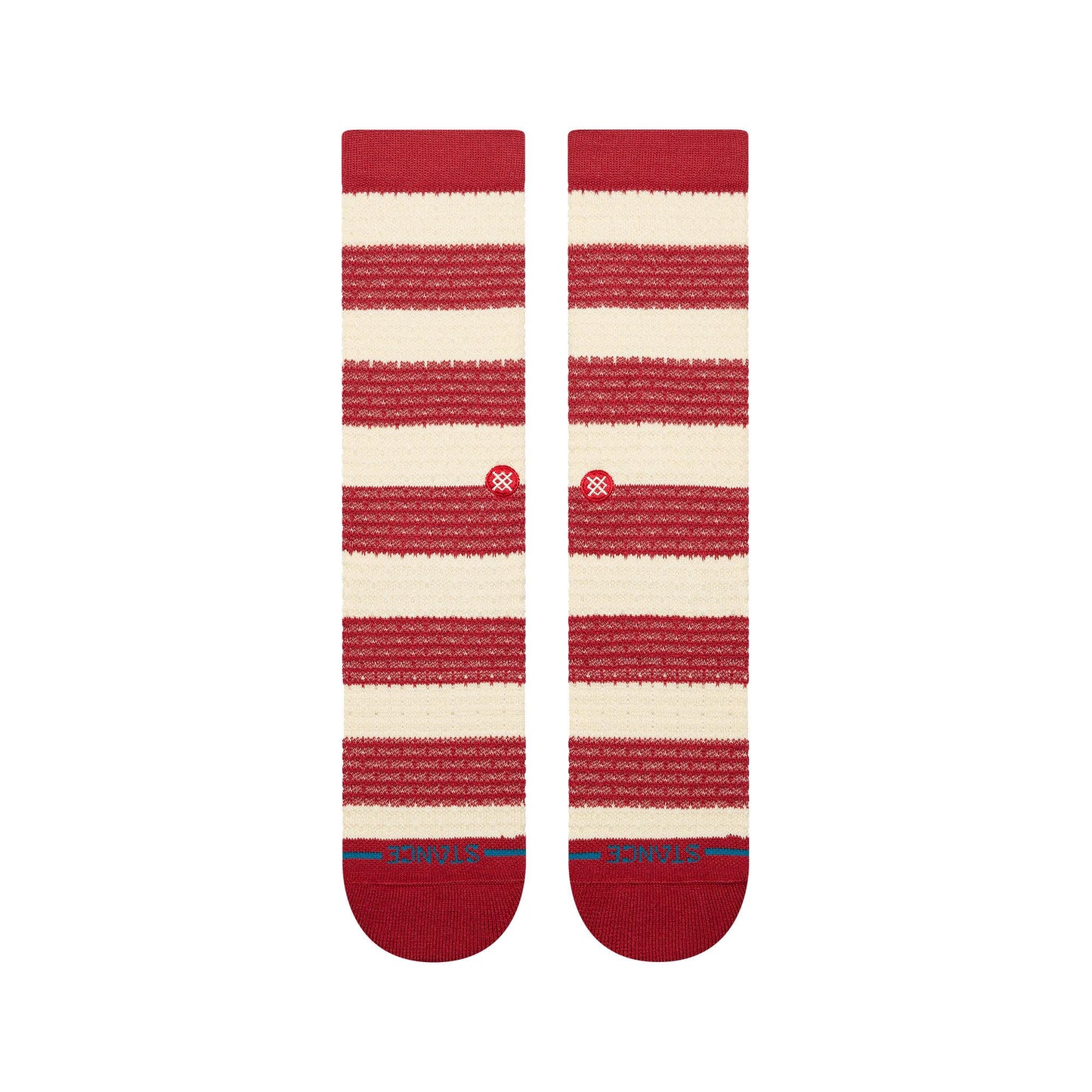 Peppermint Waffle Crew Socks - Red
