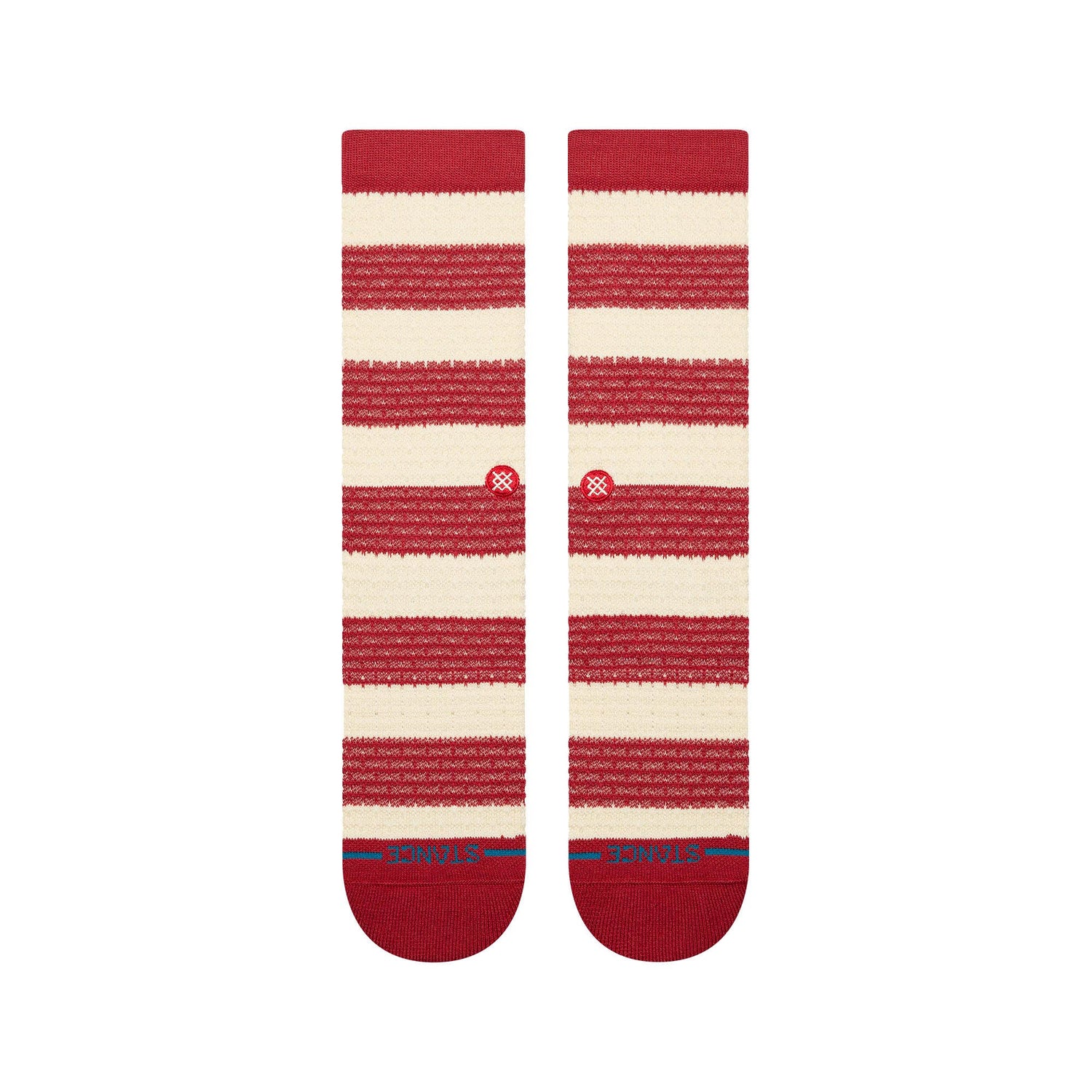 Peppermint Waffle Crew Socks - Red
