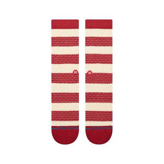 Peppermint Waffle Crew Socks - Red