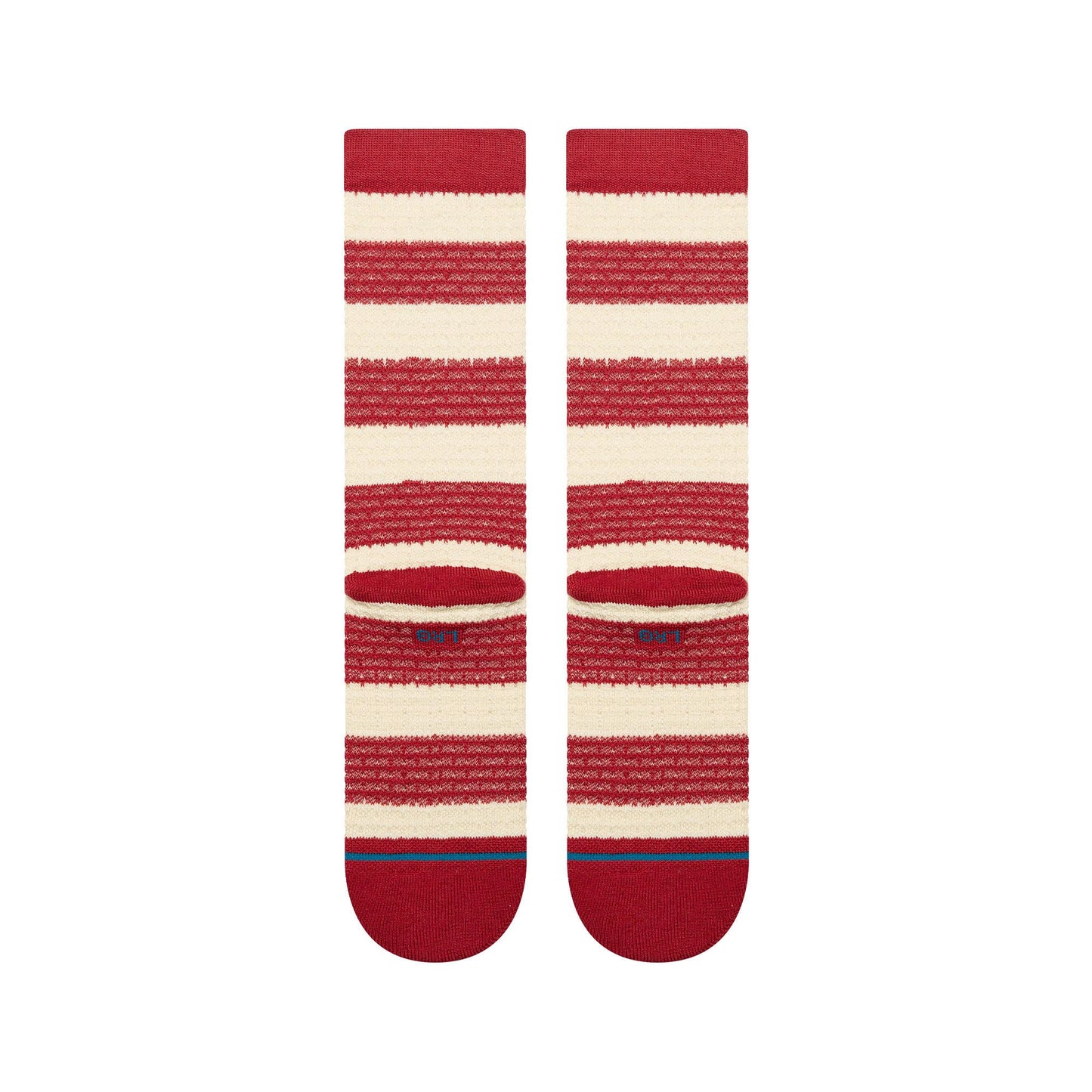 Peppermint Waffle Crew Socks - Red