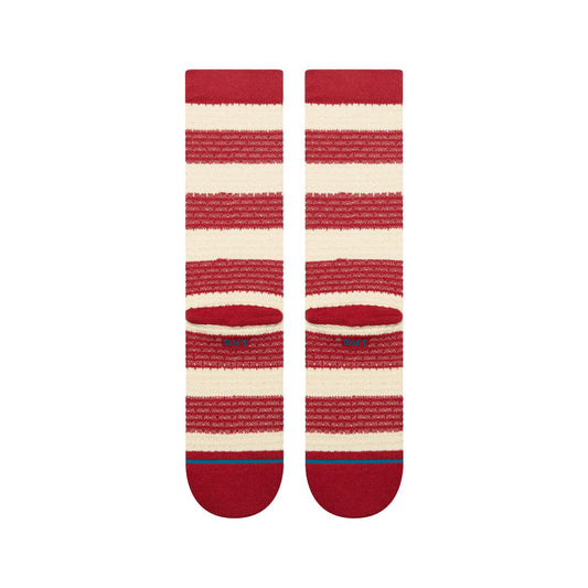 Peppermint Waffle Crew Socks - Red