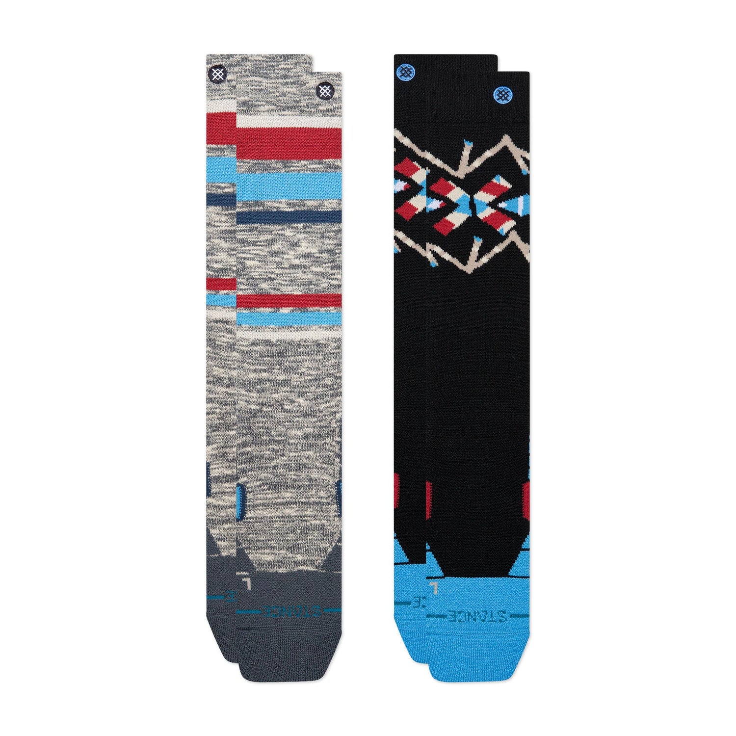Poly Snow OTC Socks 2 Pack - Stripe Up Windward Blue
