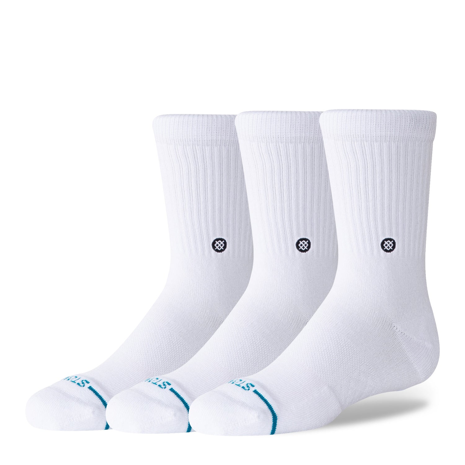 Icon Kids Crew Socks 3 Pack - White