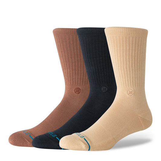 Icon Crew Socks 3 Pack - Tan