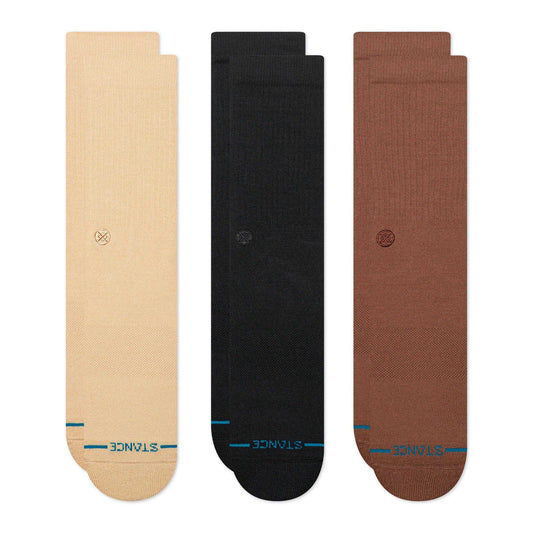 Icon Crew Socks 3 Pack - Tan