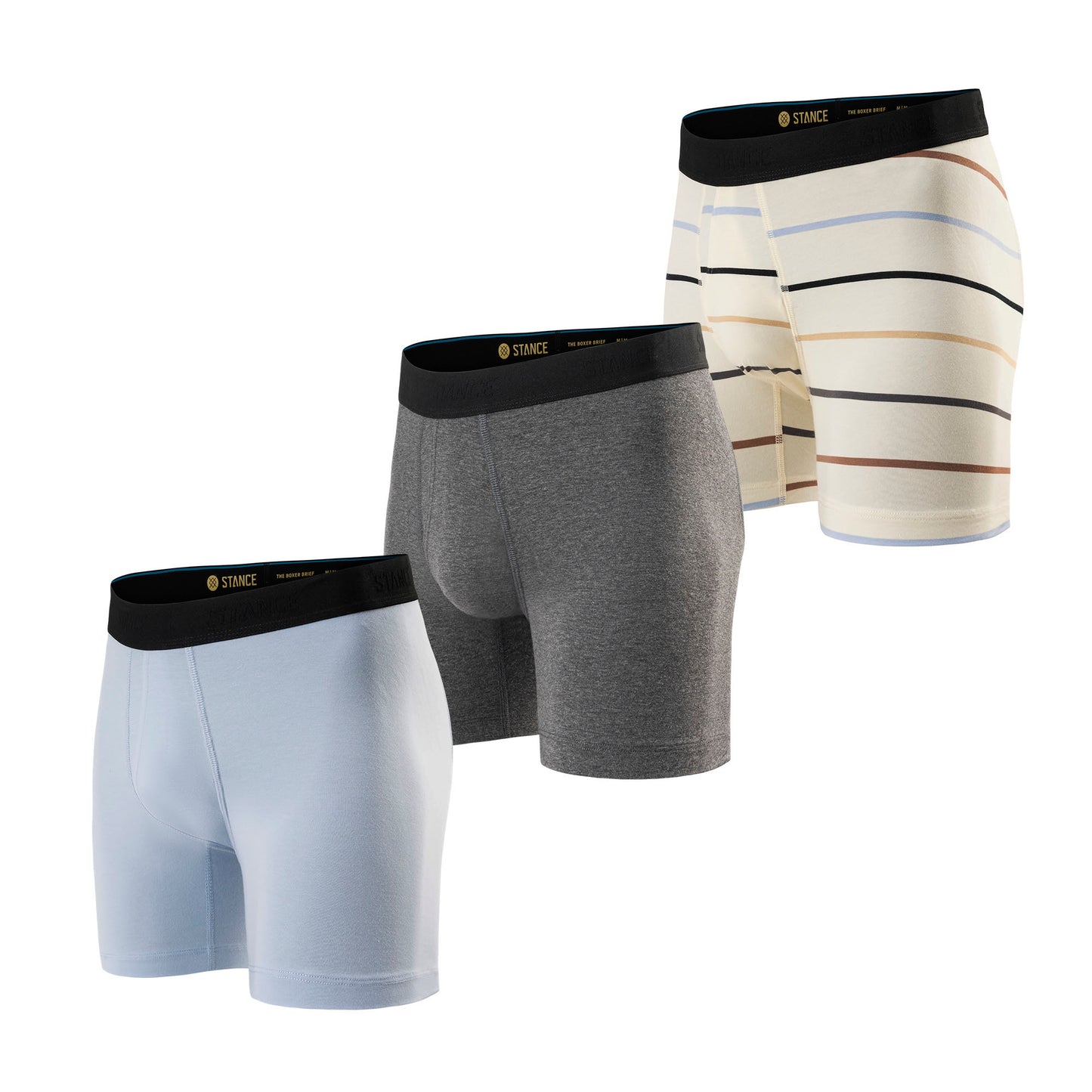 Cotton Boxer Brief 3 Pack - Light Blue