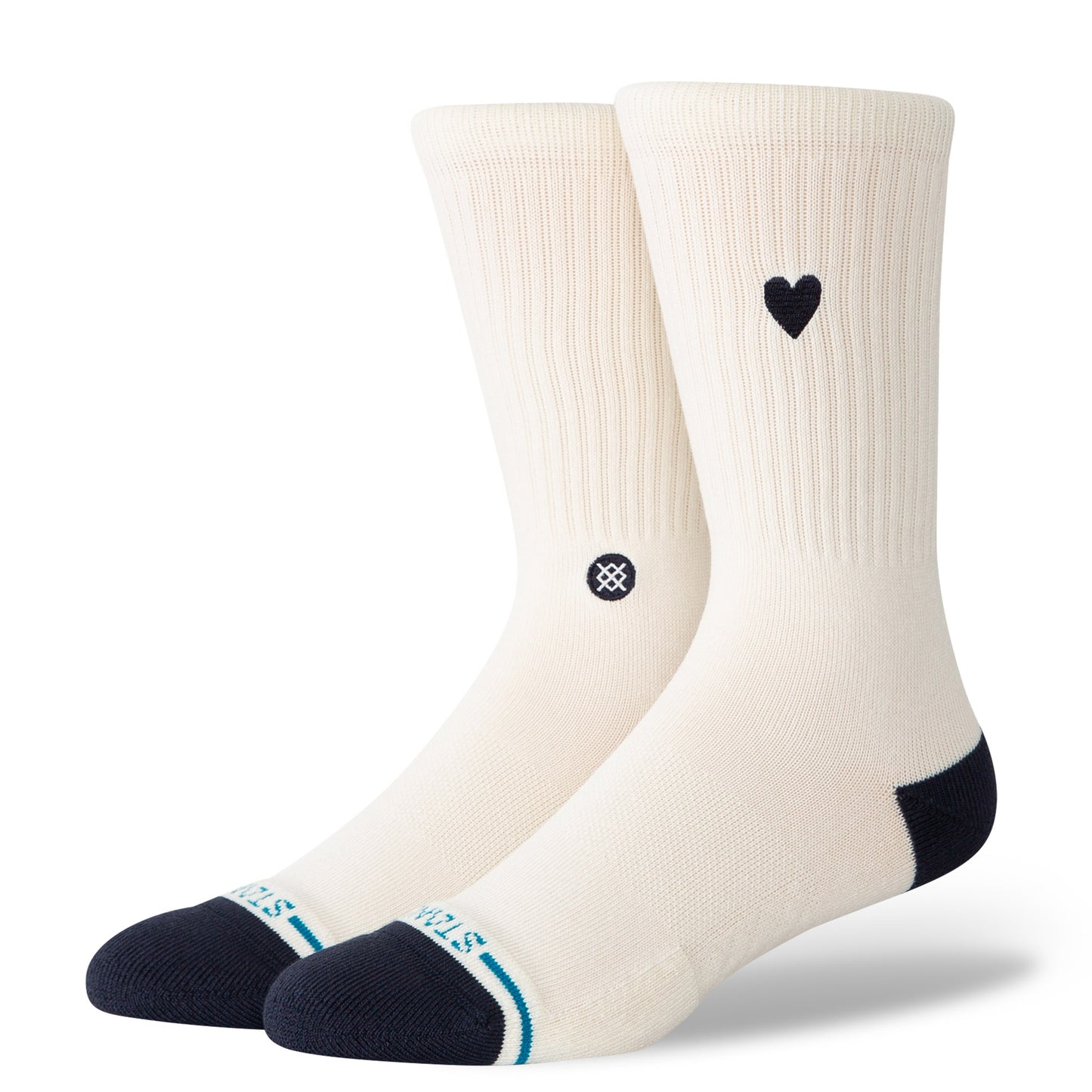Heart Crew Socks - Canvas