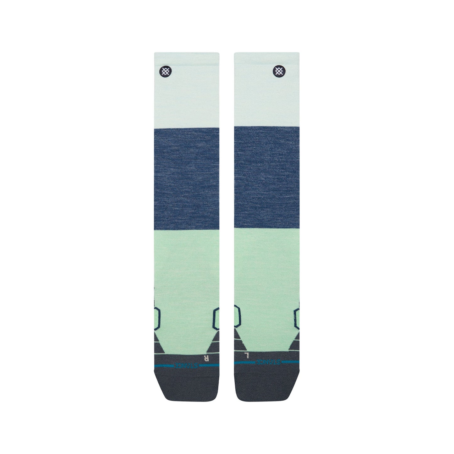 Wool Snow OTC Socks - Blocked Light Blue