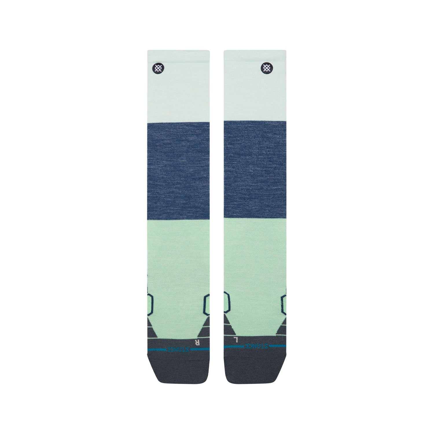 Wool Snow OTC Socks - Blocked Light Blue
